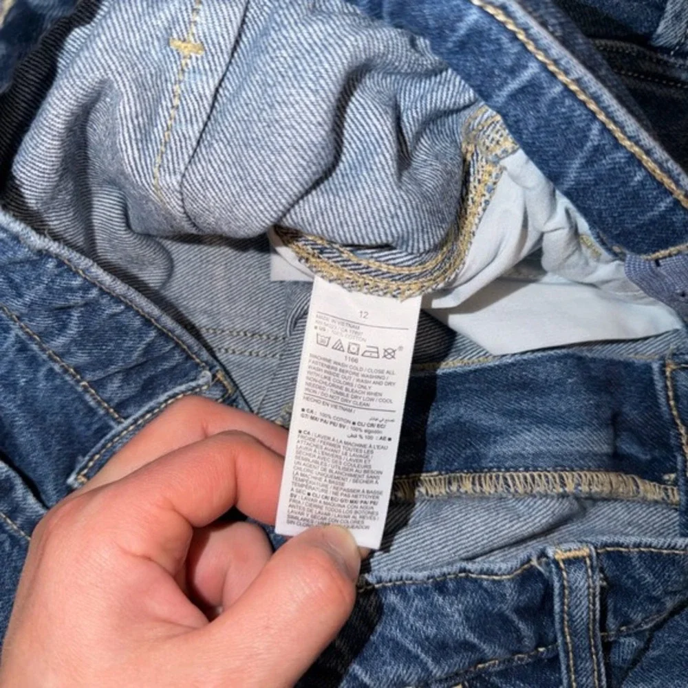 Old Navy Carpenter Jeans Kids 12 Blue Denim High Rise Relaxed‎ Built In Tough